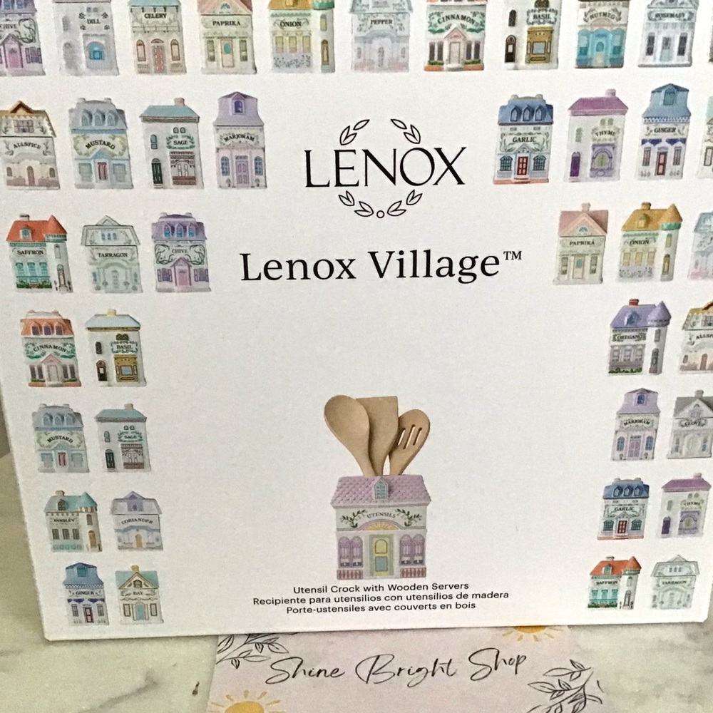 Lenox Spice Village Utensil Holder with Wooden Utensils New In Box NWT - Picture 9 of 9